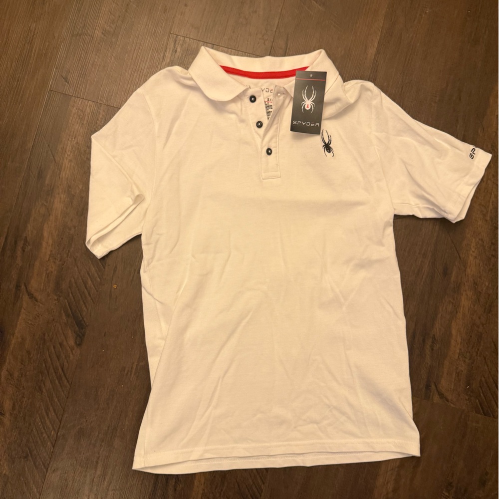 Spyder Classic White Polo with Red Highlights